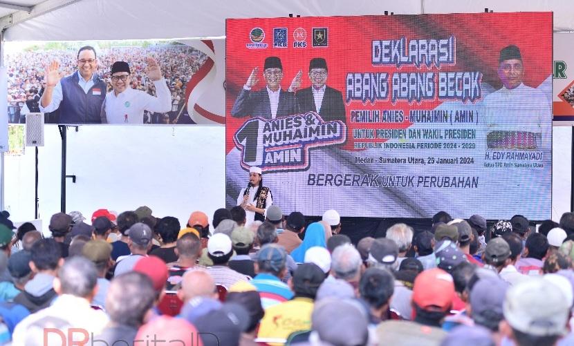 1.000 Musisi dan Abang Becak Deklarasi Dukung AMIN Menang Pilpres 2024